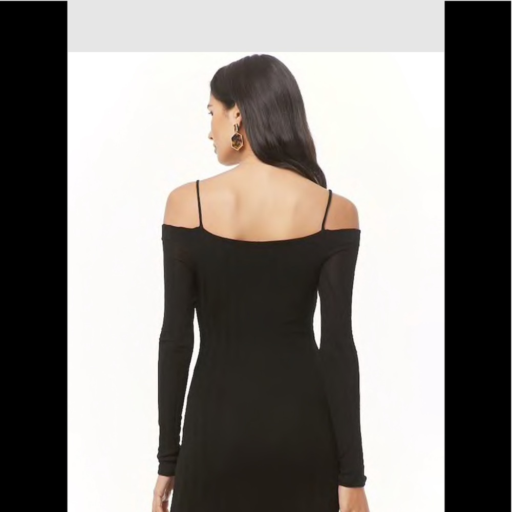 Ribbed open shoulder midi dress - Picture 3 of 6